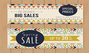 big sales boho banner vector